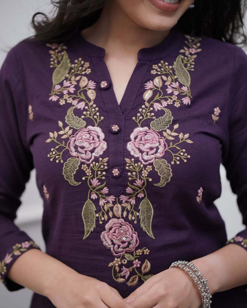 Purple Premium Kurta With Set