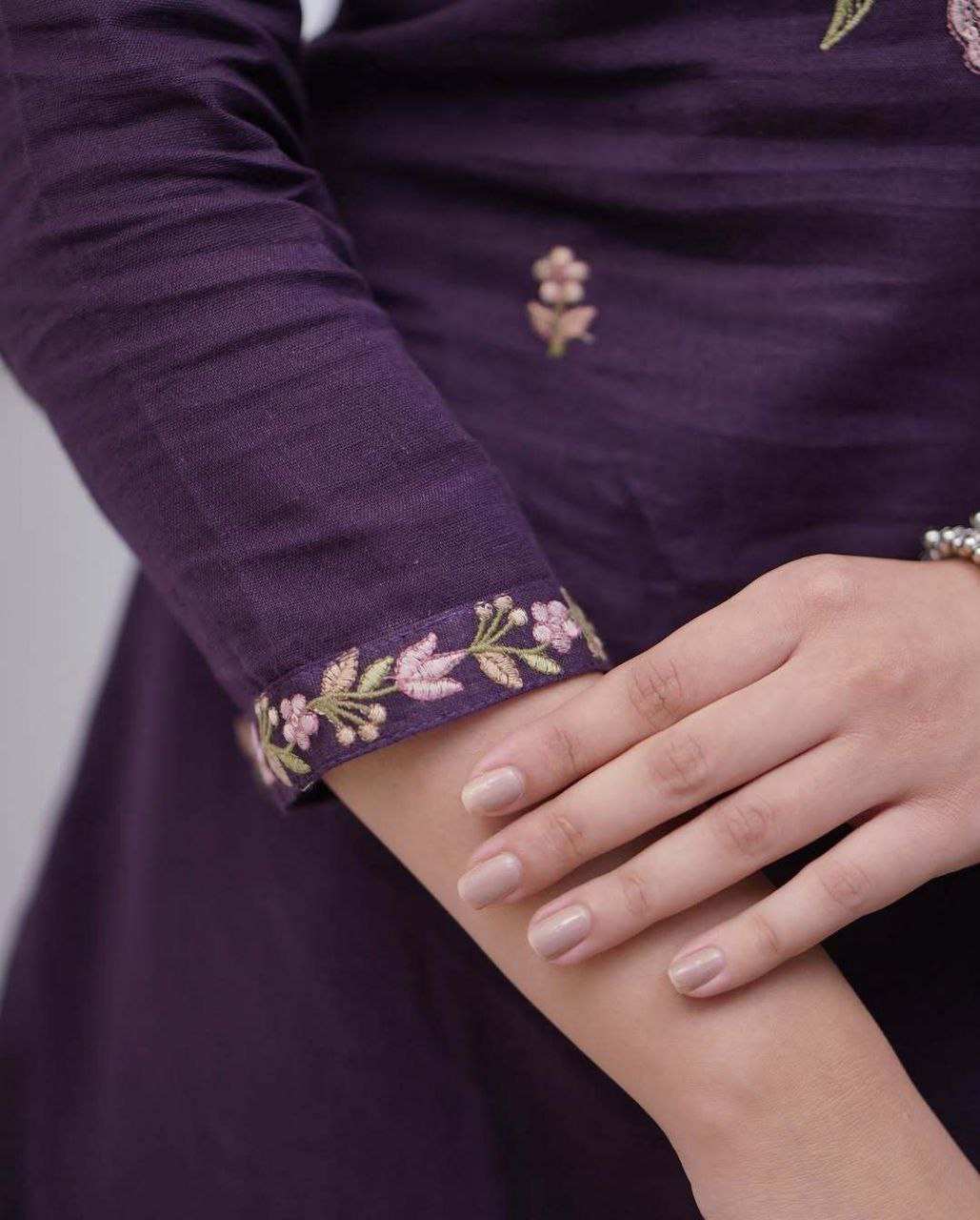 Purple Premium Kurta With Set