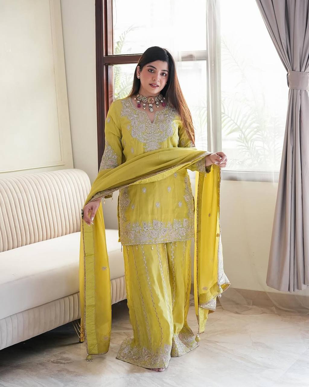 Elegant Embroidered Georgette Suit