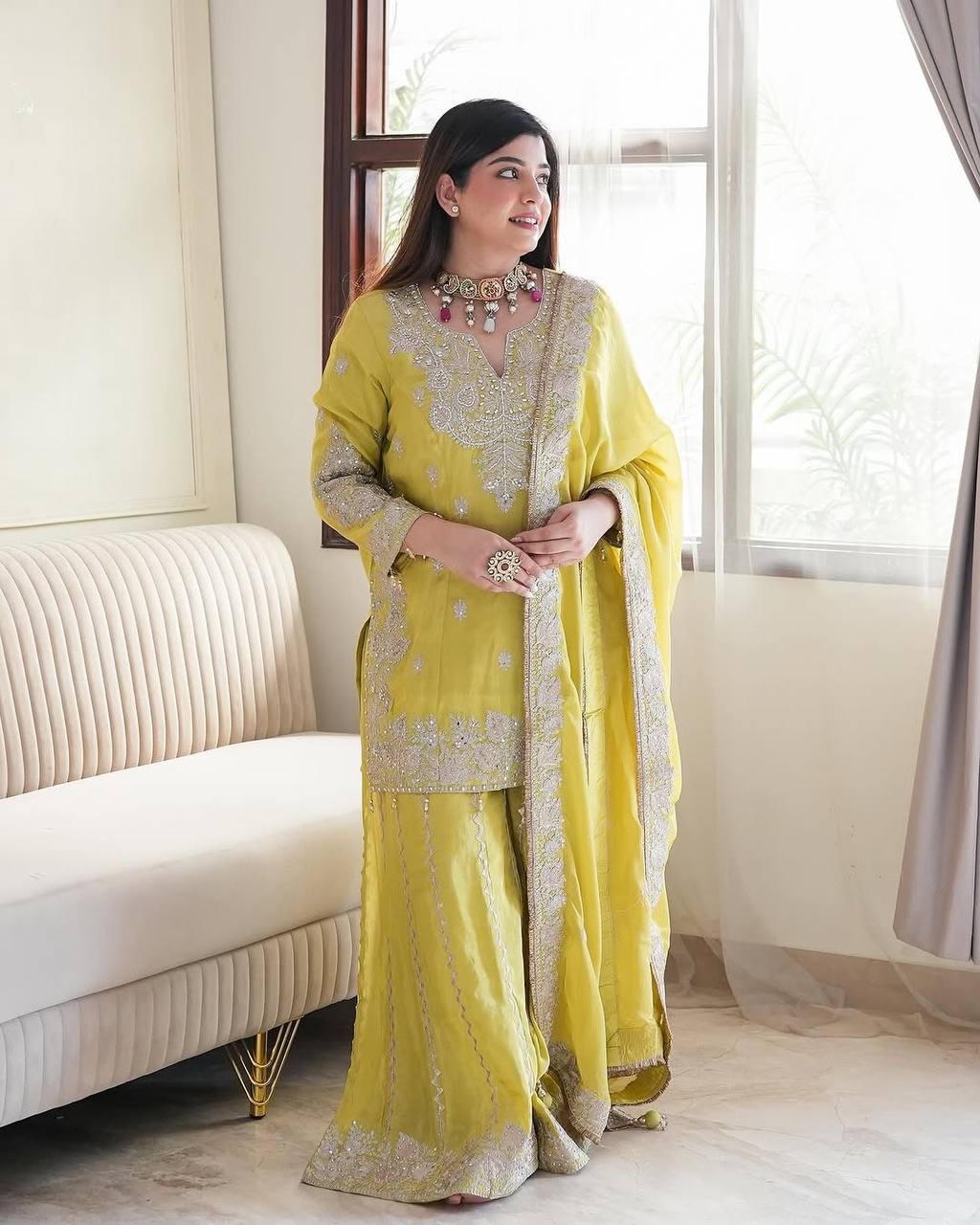 Elegant Embroidered Georgette Suit