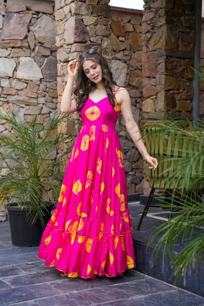 Breezy Grace: Rayon Printed Anarkali Kurta