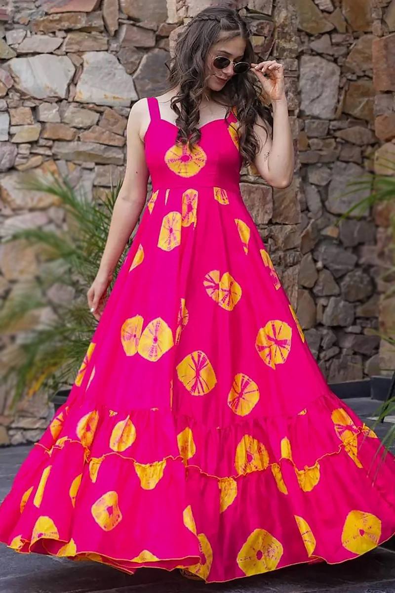 Breezy Grace: Rayon Printed Anarkali Kurta
