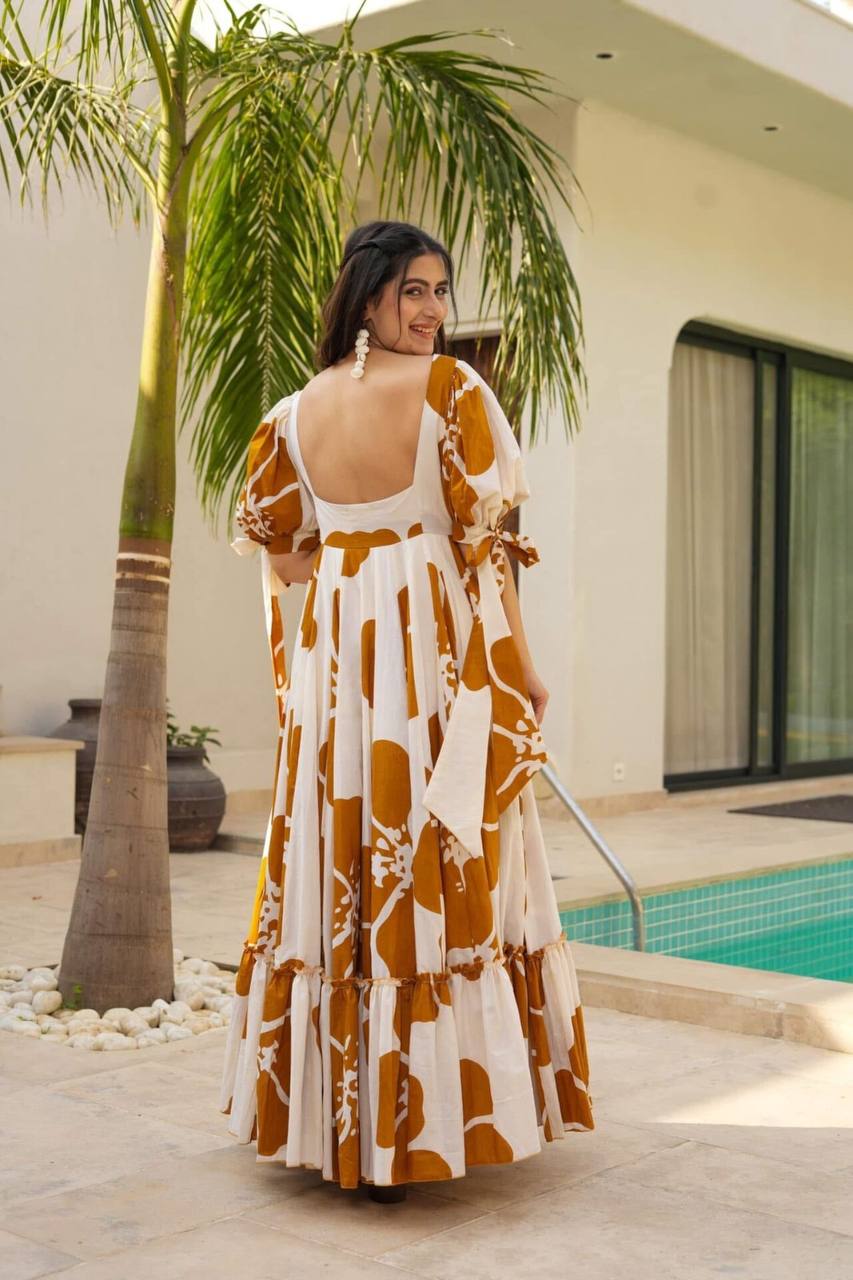 Timeless Vibes: Ethnic Printed Rayon Anarkali
