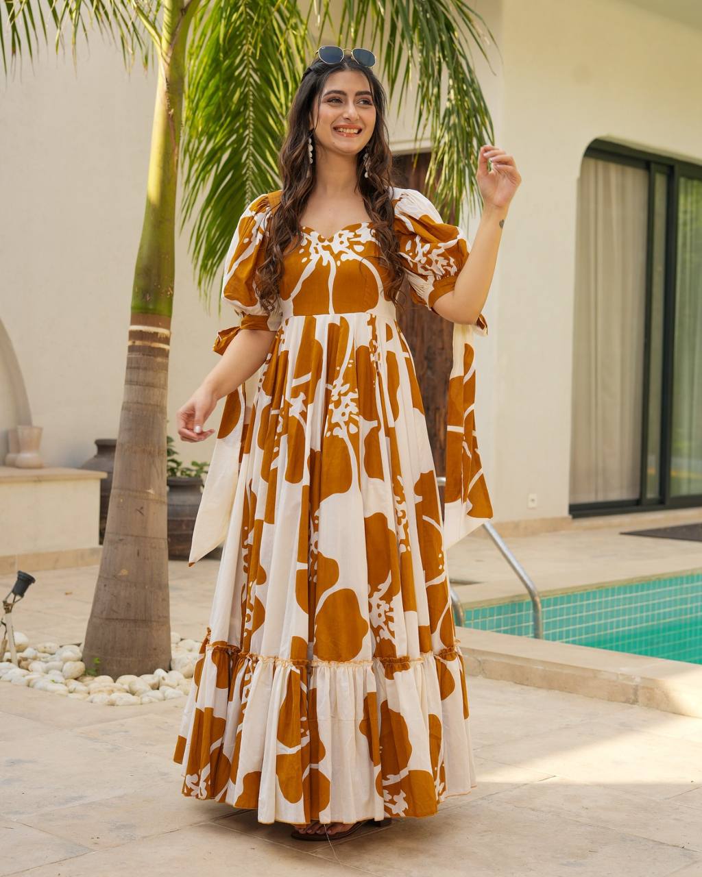 Timeless Vibes: Ethnic Printed Rayon Anarkali