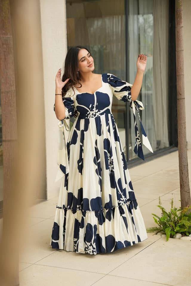 Timeless Vibes: Ethnic Printed Rayon Anarkalis
