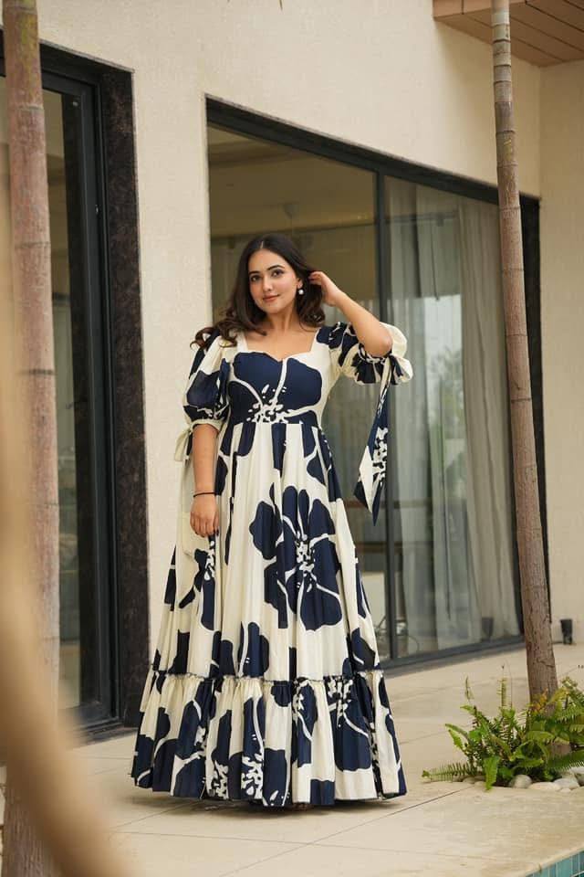 Timeless Vibes: Ethnic Printed Rayon Anarkalis