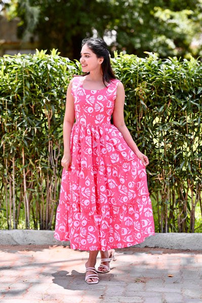 Floral Printed Reyon Maxi Gown