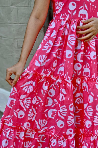 Floral Printed Reyon Maxi Gown