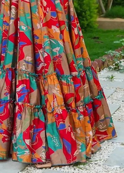 Regal Charm Printed Anarkali Dress
