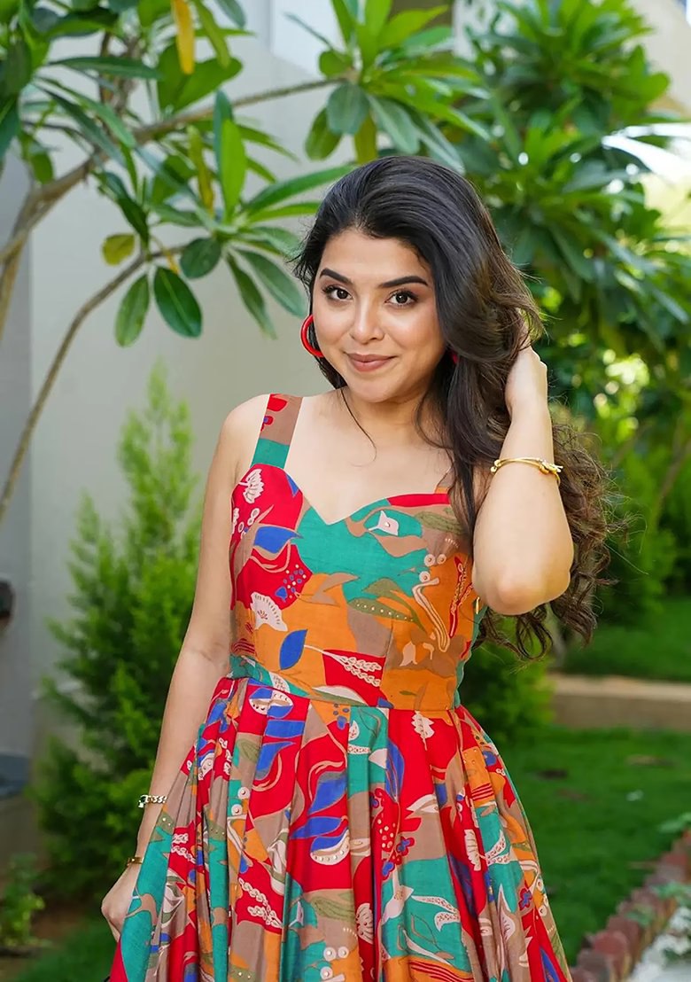 Regal Charm Printed Anarkali Dress