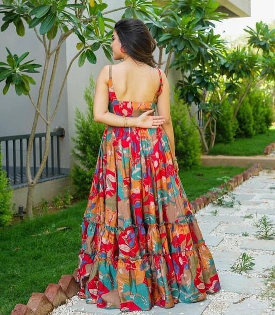 Regal Charm Printed Anarkali Dress