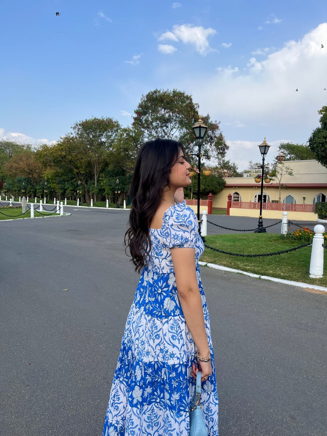 Elegant Designer Gown in Heavy Rayon with Digital Print and Cotton Inner