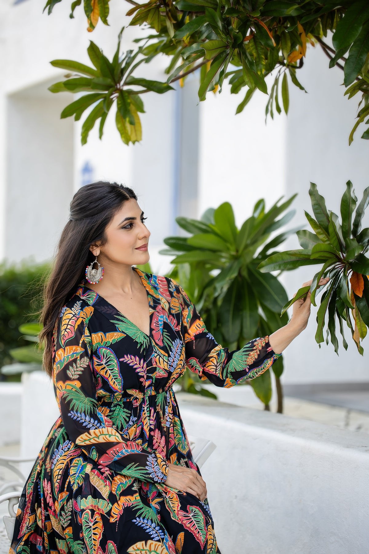 Timeless Grace Mughal Print Anarkali Gown