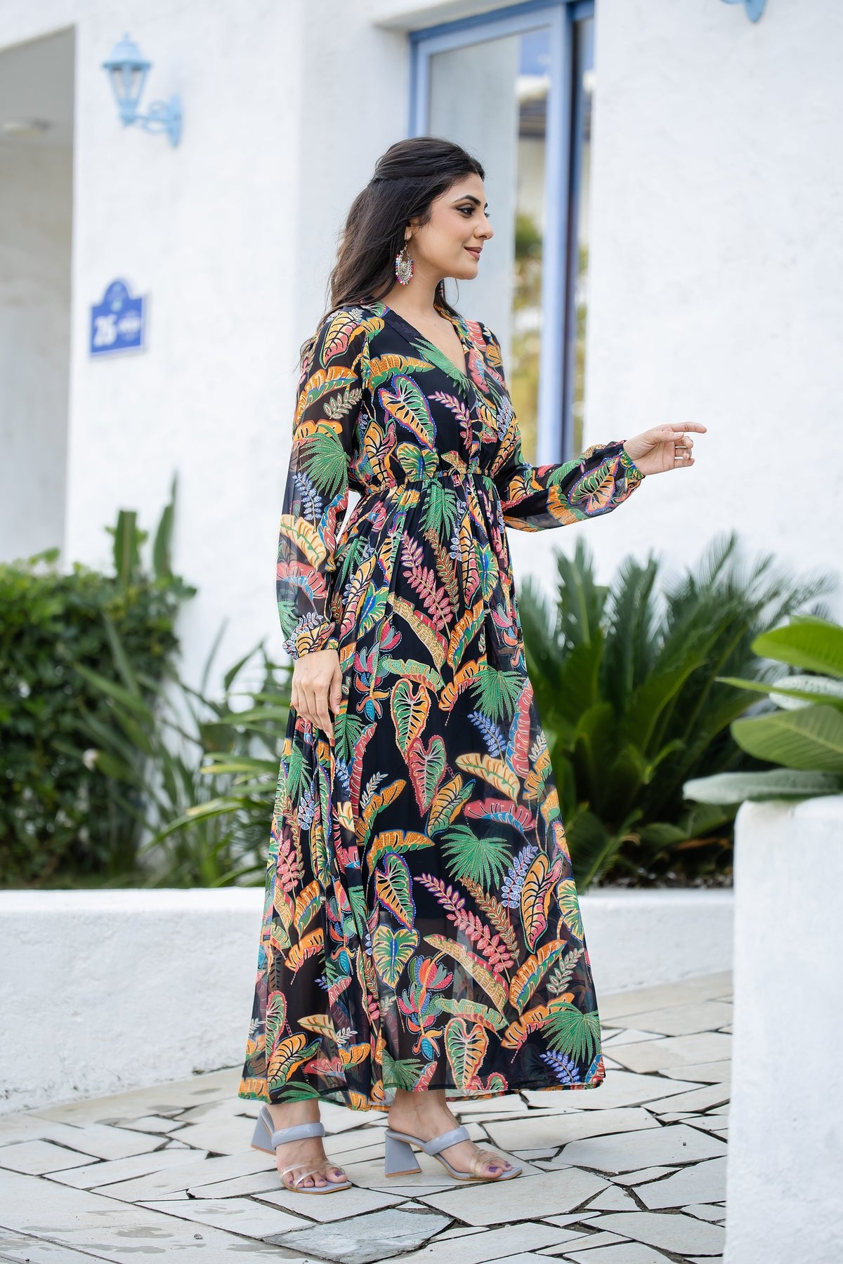 Timeless Grace Mughal Print Anarkali Gown