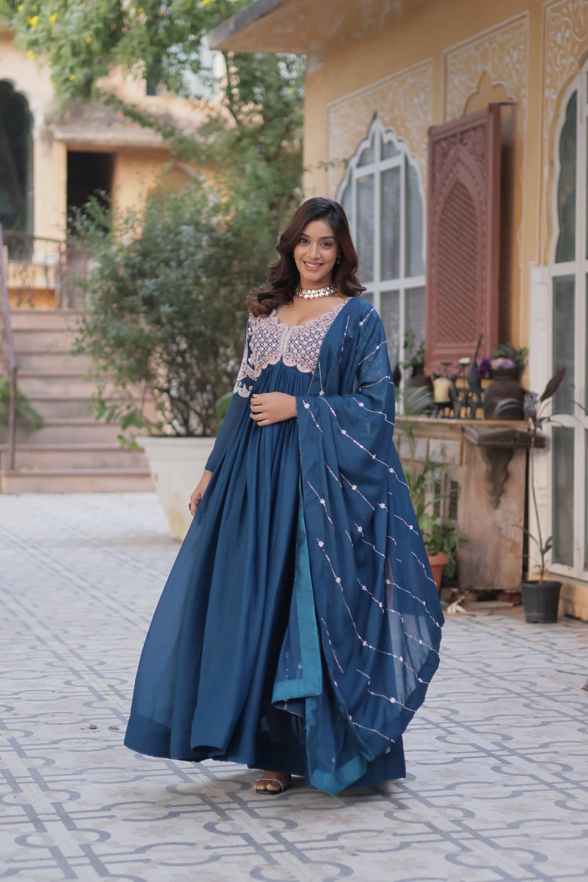 Georgette Anarkali Dress – Flowing Elegance & Regal Charm