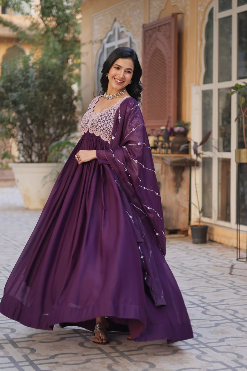 Georgette Anarkali Dress – Flowing Elegance & Regal Charm