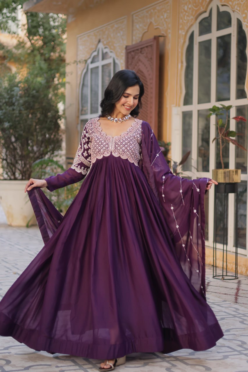 Georgette Anarkali Dress – Flowing Elegance & Regal Charm