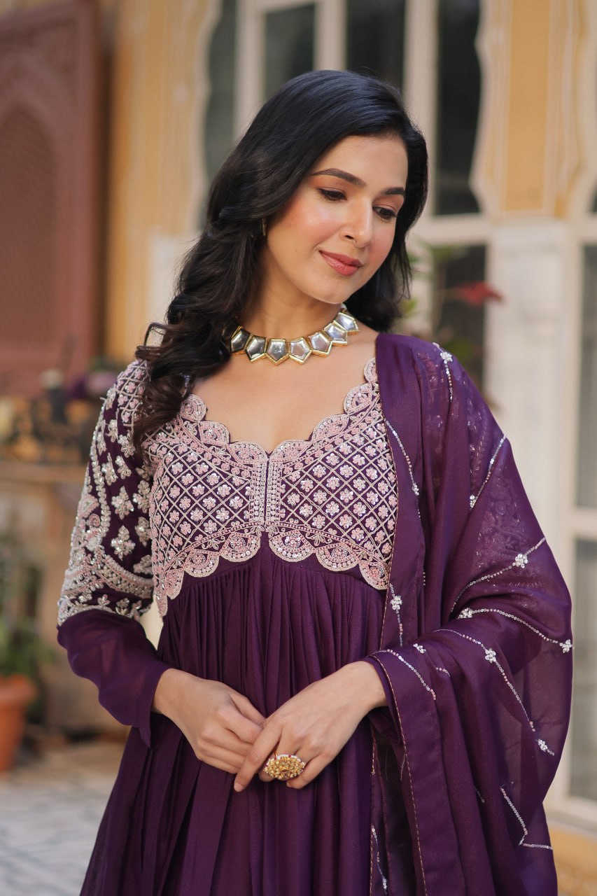 Georgette Anarkali Dress – Flowing Elegance & Regal Charm