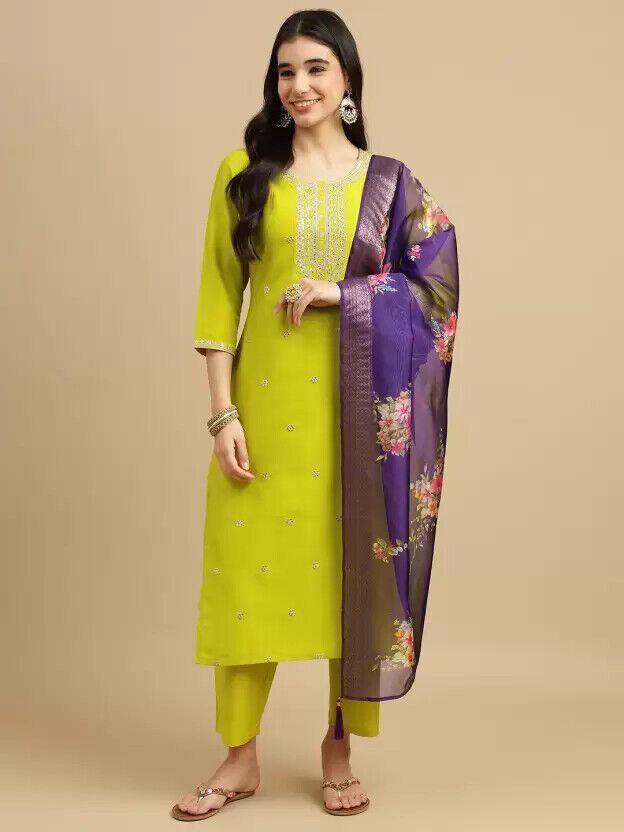 Premium Viscose Silk Kurta Set with Dupatta & Bottoms