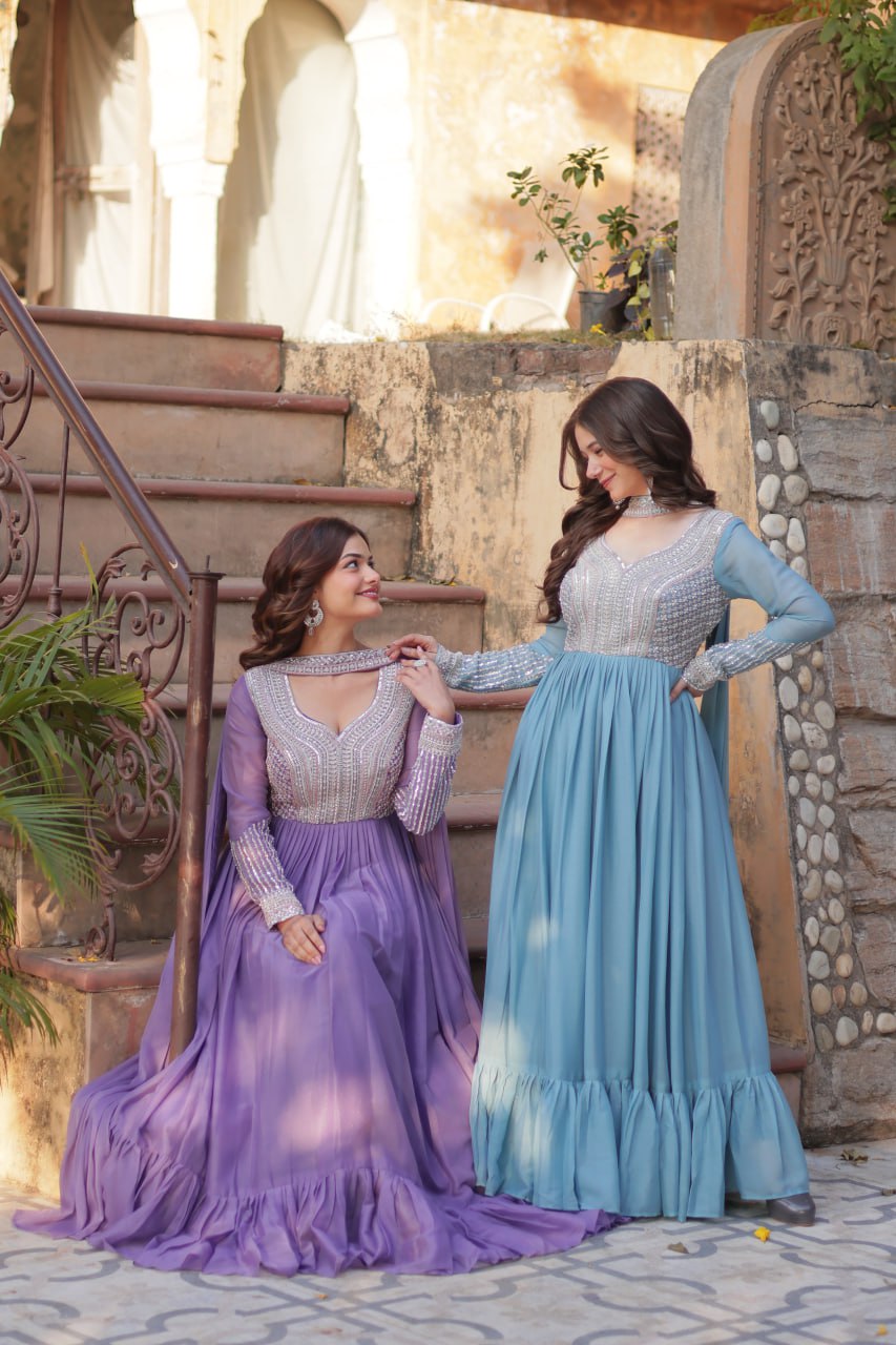 Elegant Premium Georgette Long Gown