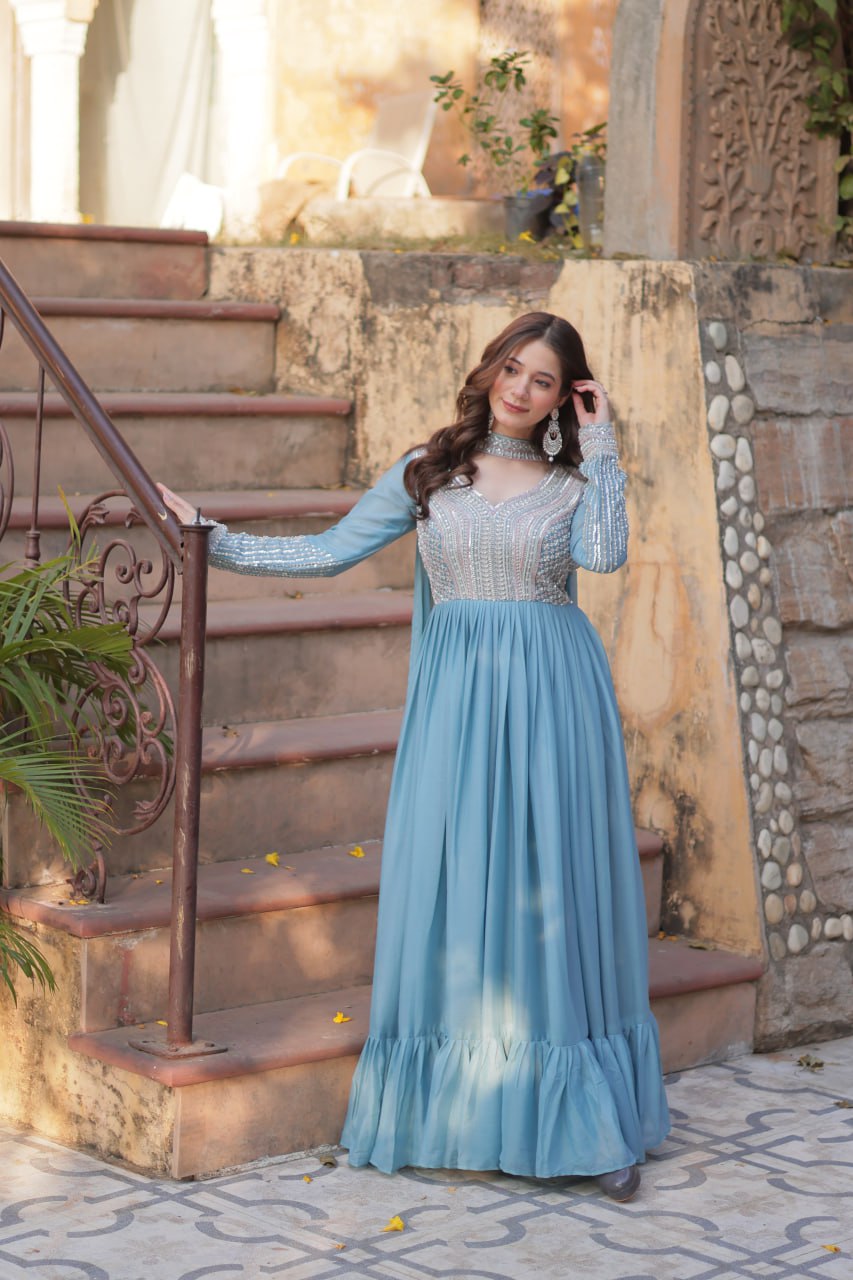 Elegant Premium Georgette Long Gown