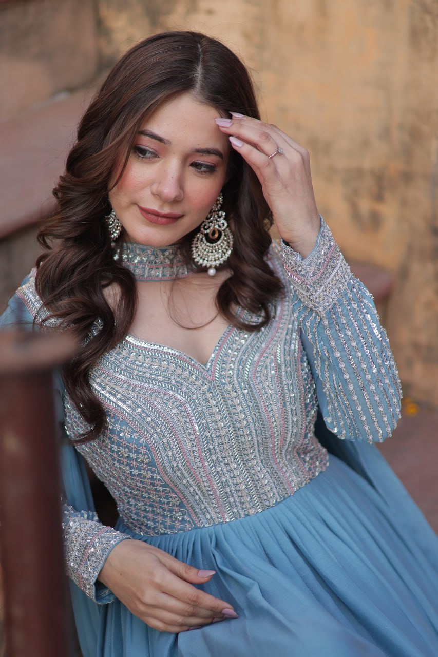 Elegant Premium Georgette Long Gown