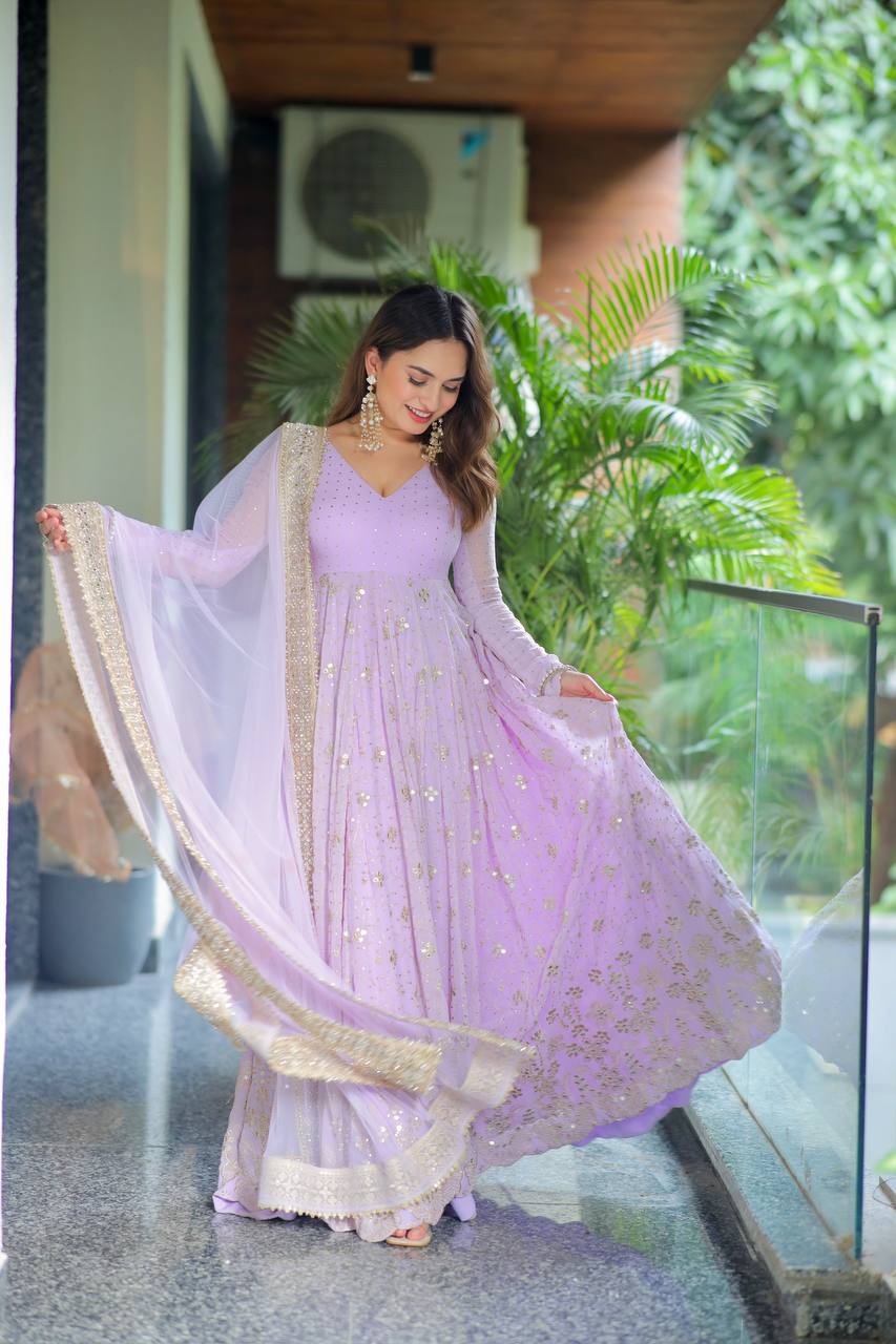 Heavy Embroidered Anarkali Suit Set