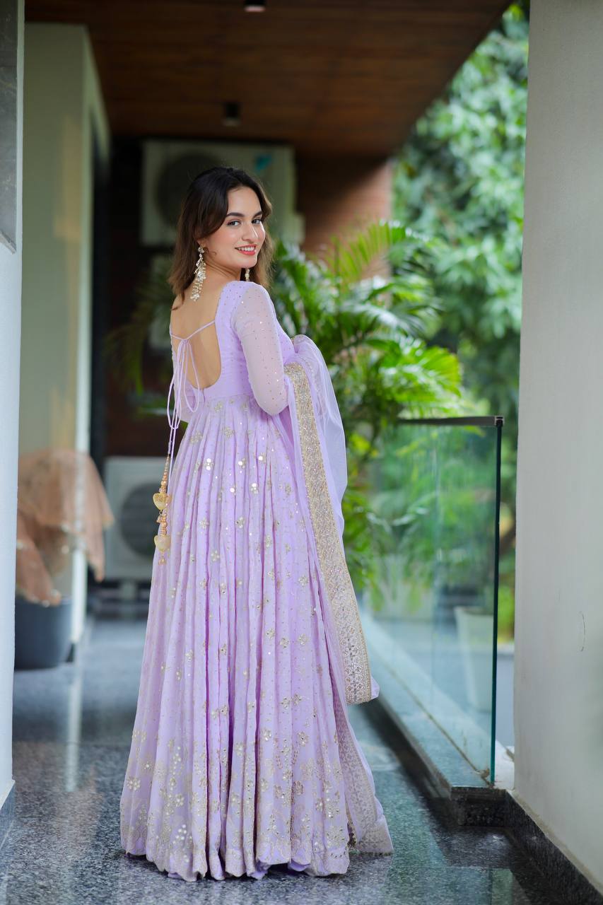 Heavy Embroidered Anarkali Suit Set