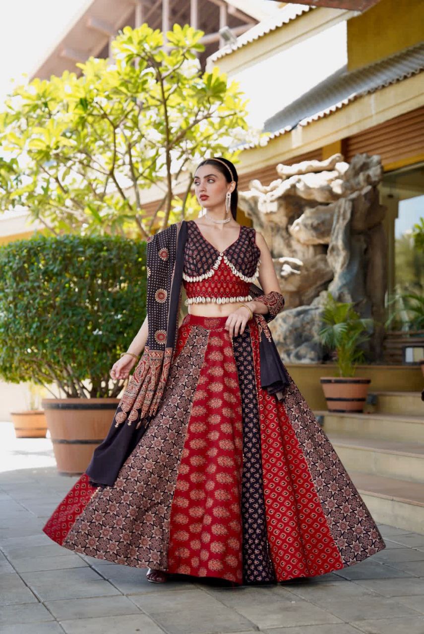 Multicolor Cotton Navratri Ghagra Choli Set