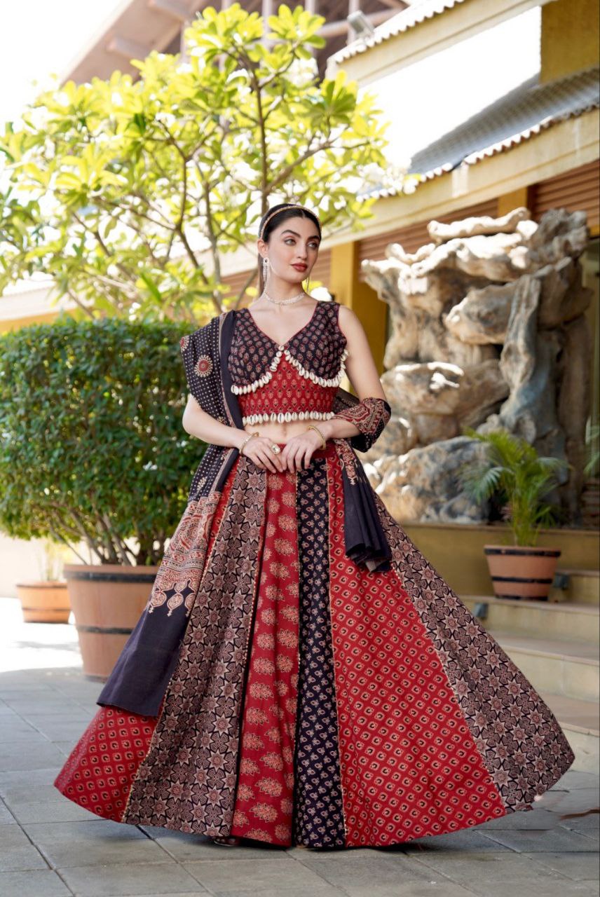 Multicolor Cotton Navratri Ghagra Choli Set