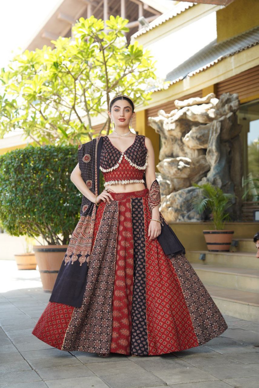 Multicolor Cotton Navratri Ghagra Choli Set