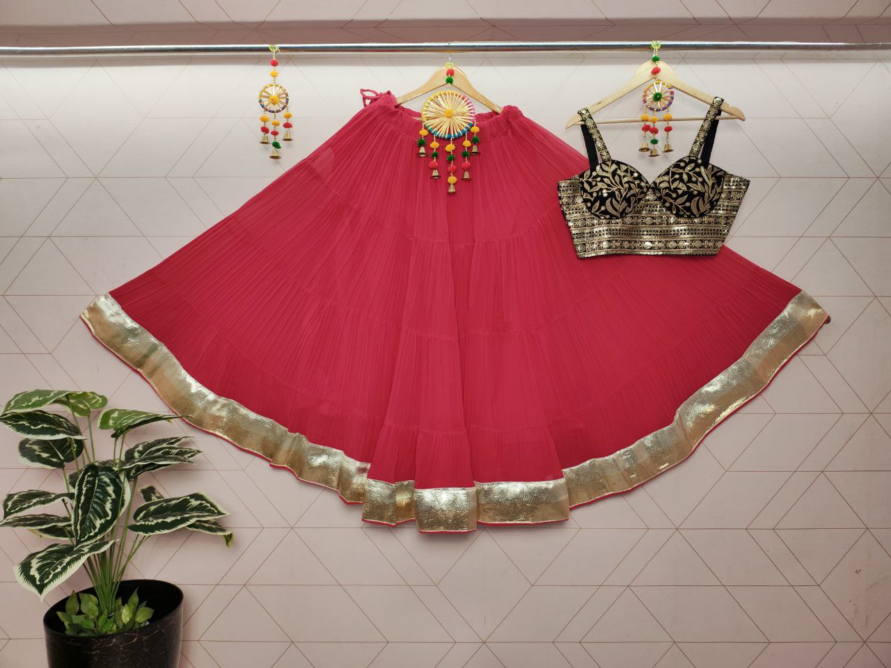 Elegant Festive Lehenga Choli Set for Navratri Nights