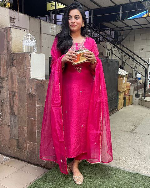 Designer Viscose Chanderi Kurta Set with Dupatta ORANGZA WIYH PANT