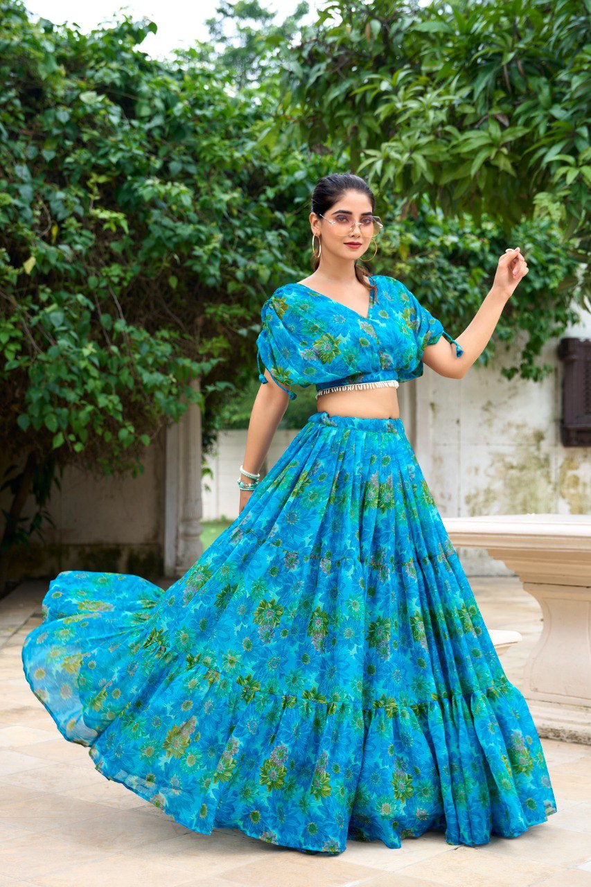 Graceful Chiffon Silk Lehenga – Light, Elegant & Beautiful