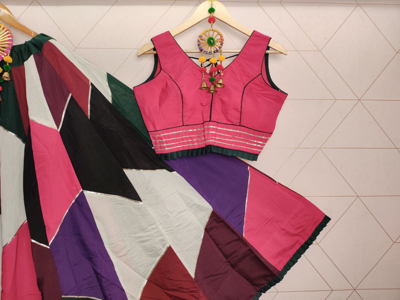 Vibrant Multicolour Lehenga Choli for Navratri Garba Nights