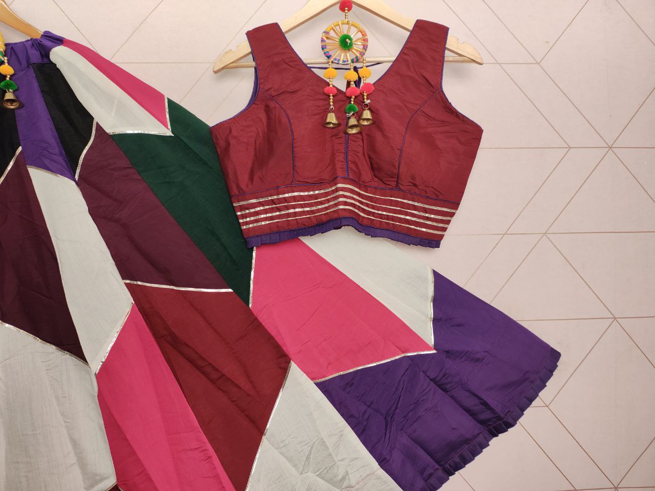 Vibrant Multicolour Lehenga Choli for Navratri Garba Nights