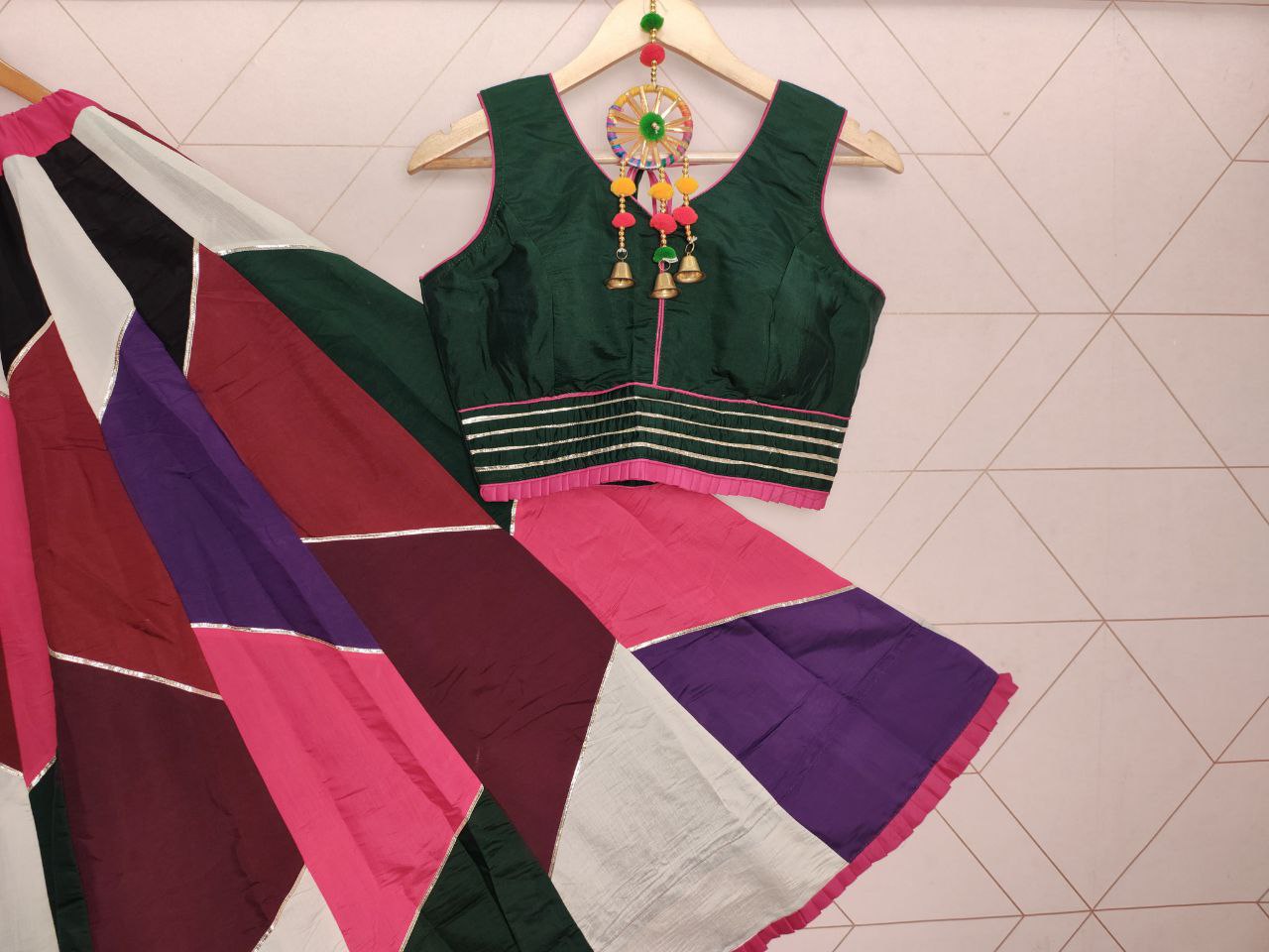 Vibrant Multicolour Lehenga Choli for Navratri Garba Nights