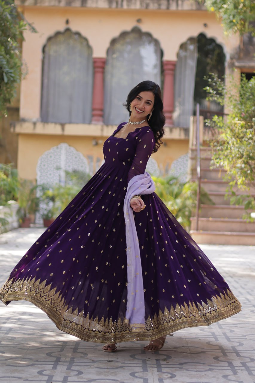 Georgette Anarkali Dress – Flowy Flair & Ethnic Grace