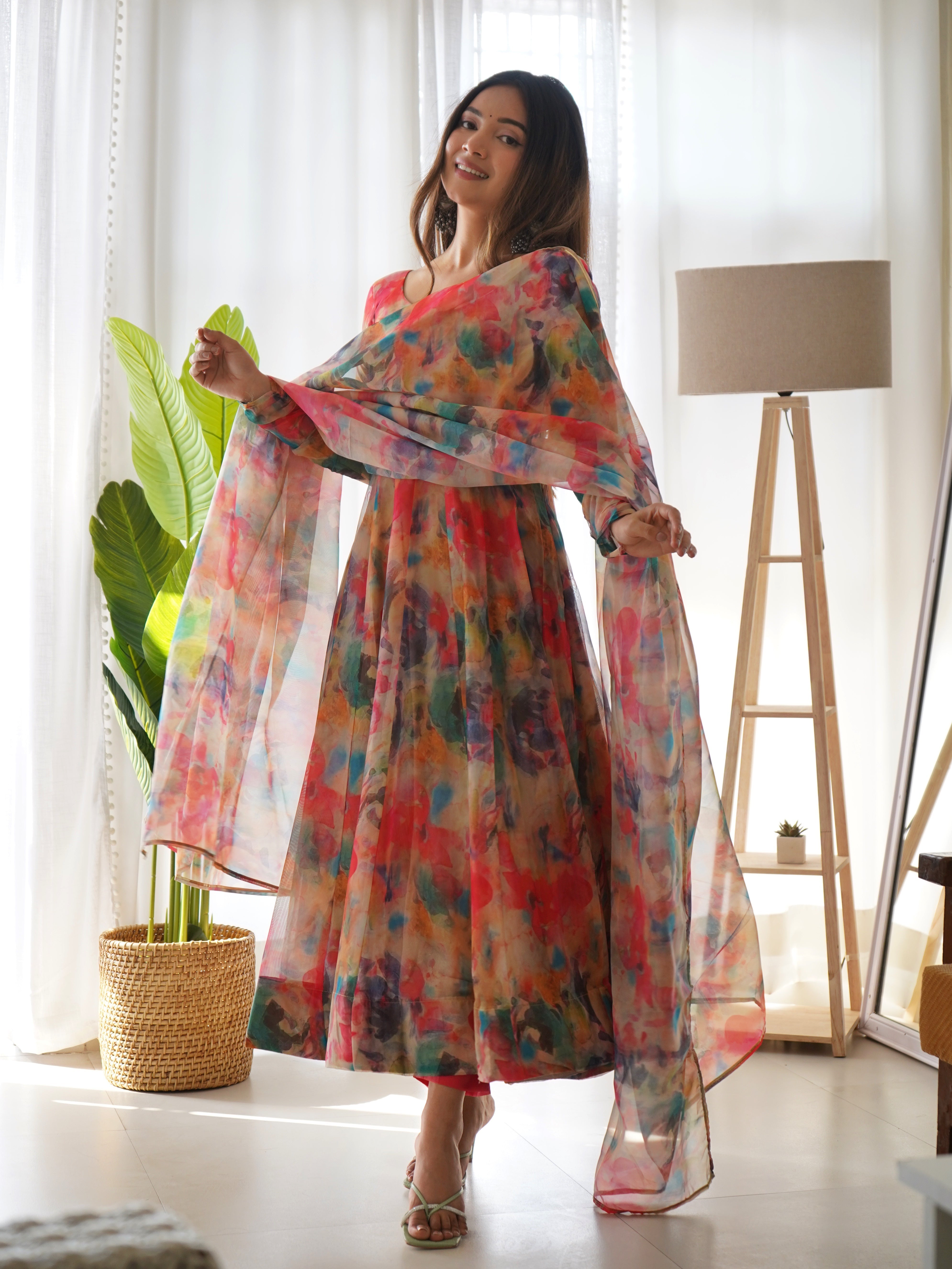 MUSKAN SKY BLUE FOX GEORGETTE DKB-16: