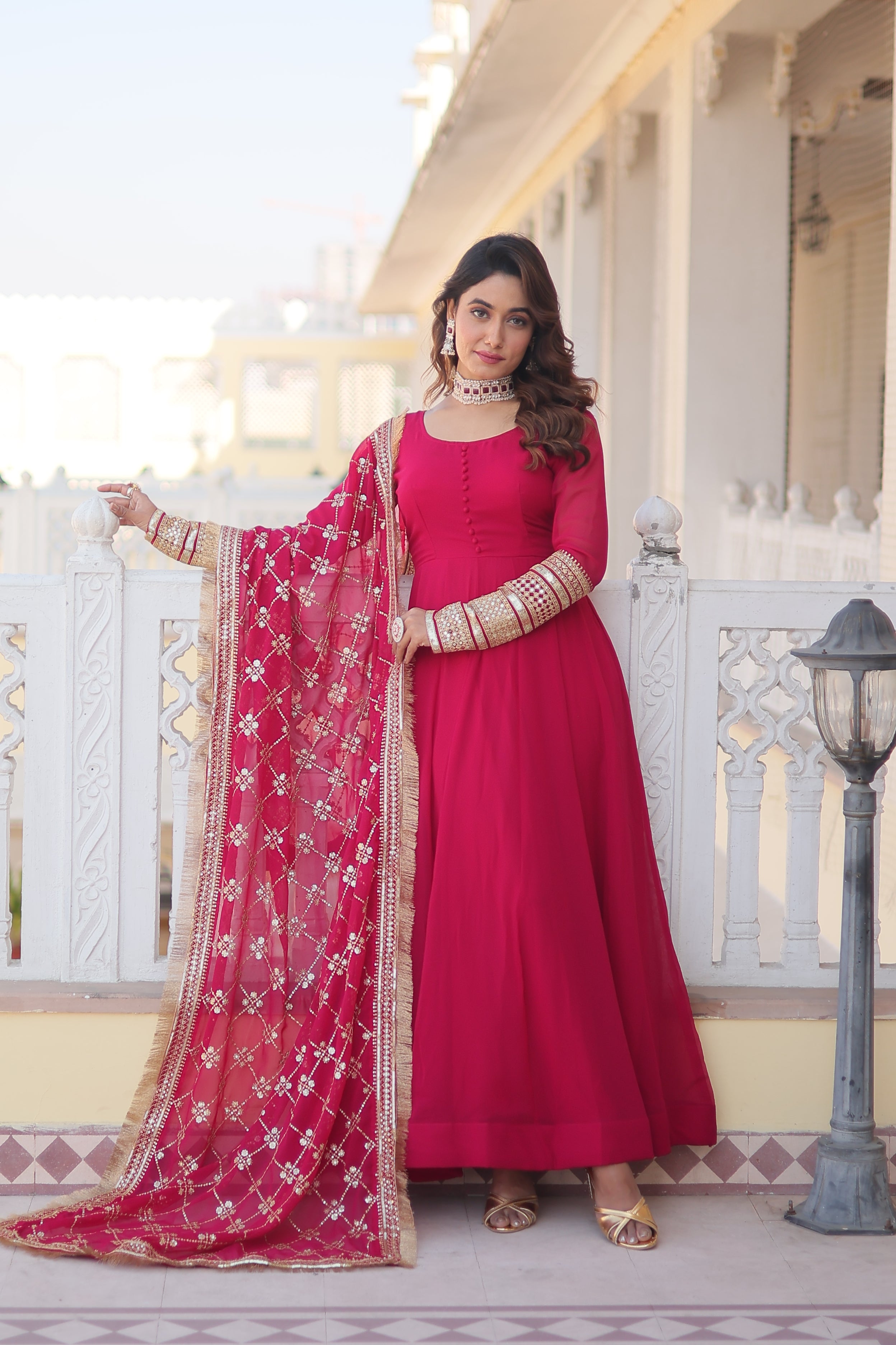 Designer Anarkali Suit Set with Dupatta