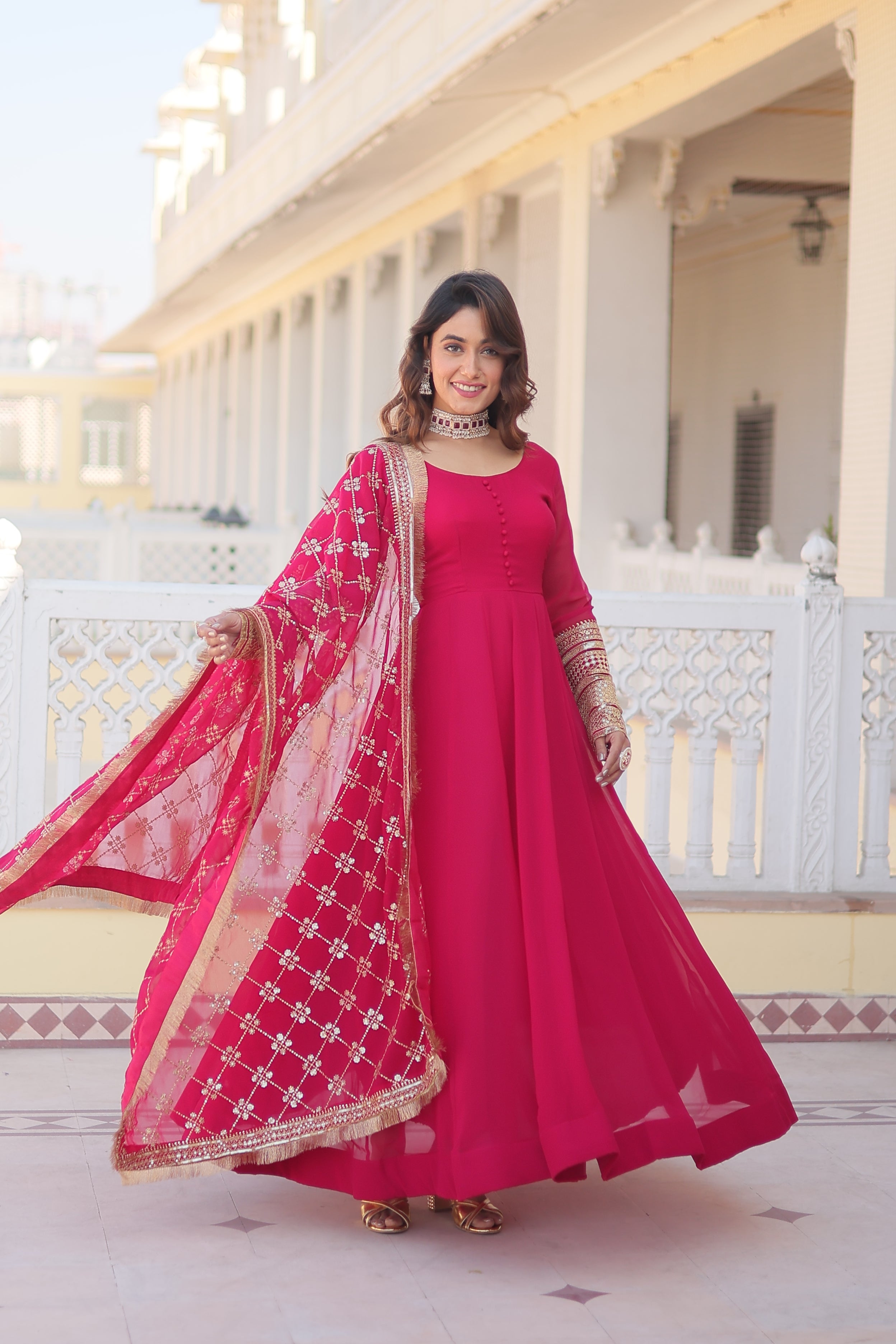 Designer Anarkali Suit Set with Dupatta