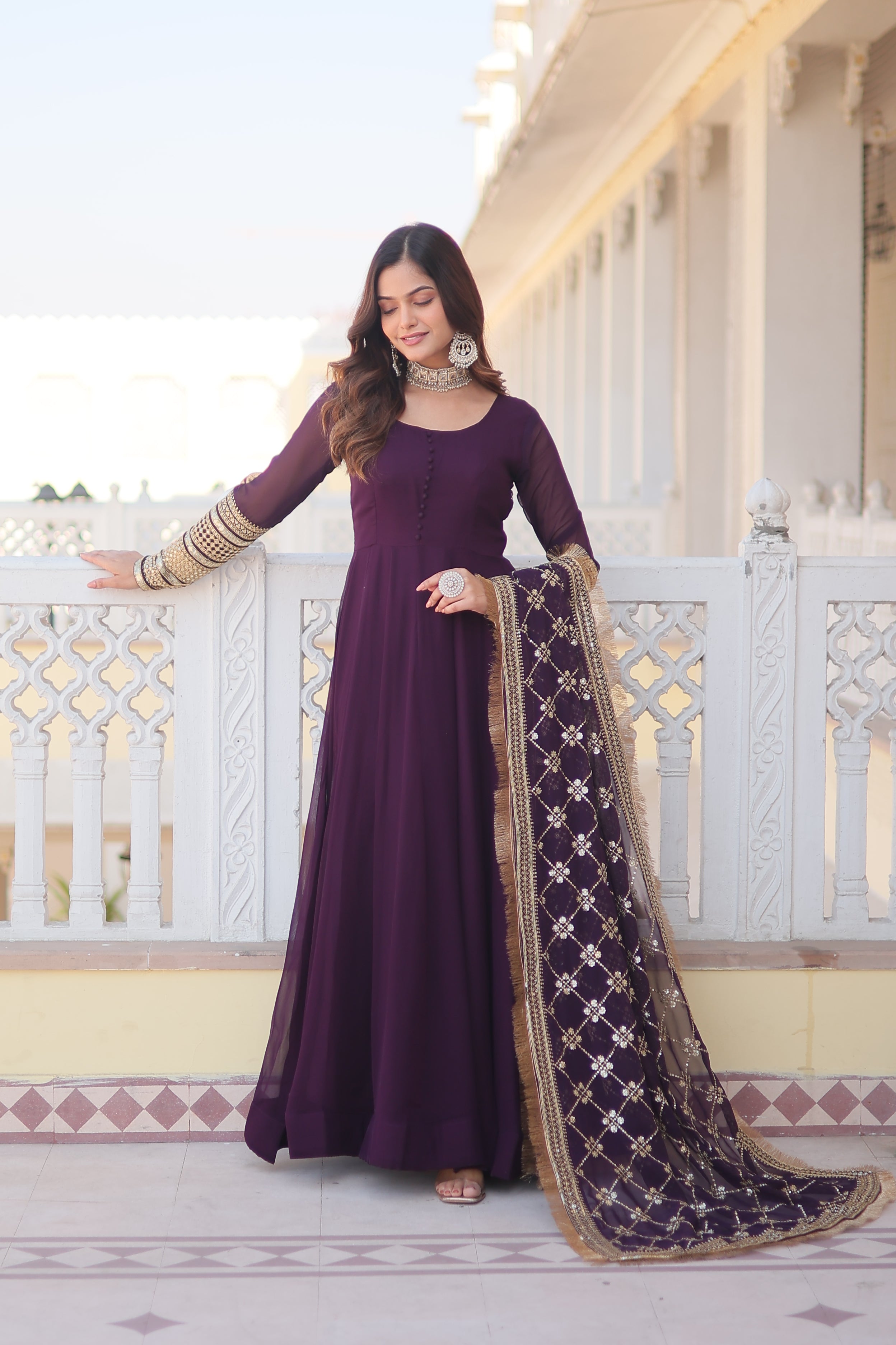 Designer Anarkali Suit Set with Dupatta