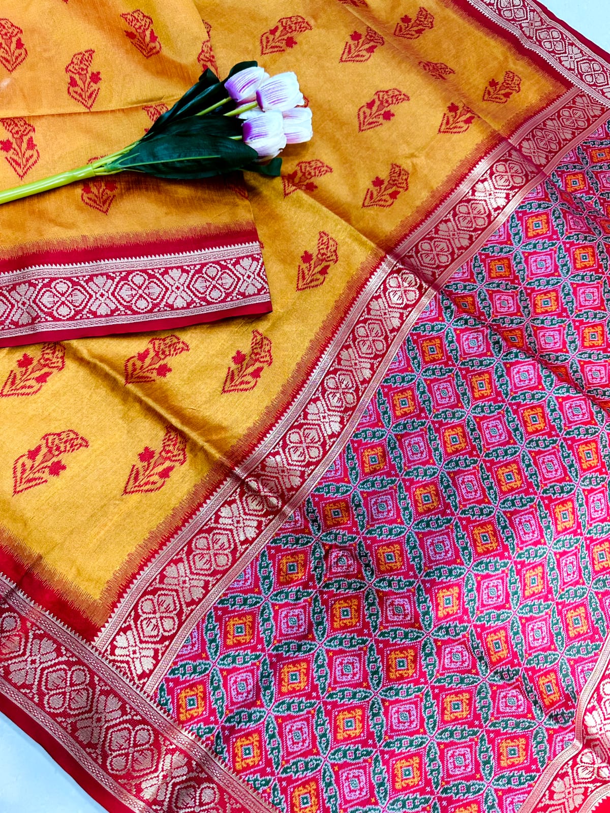 A Beautiful Traditional & Rich Heavy Patola Pallu Saree
