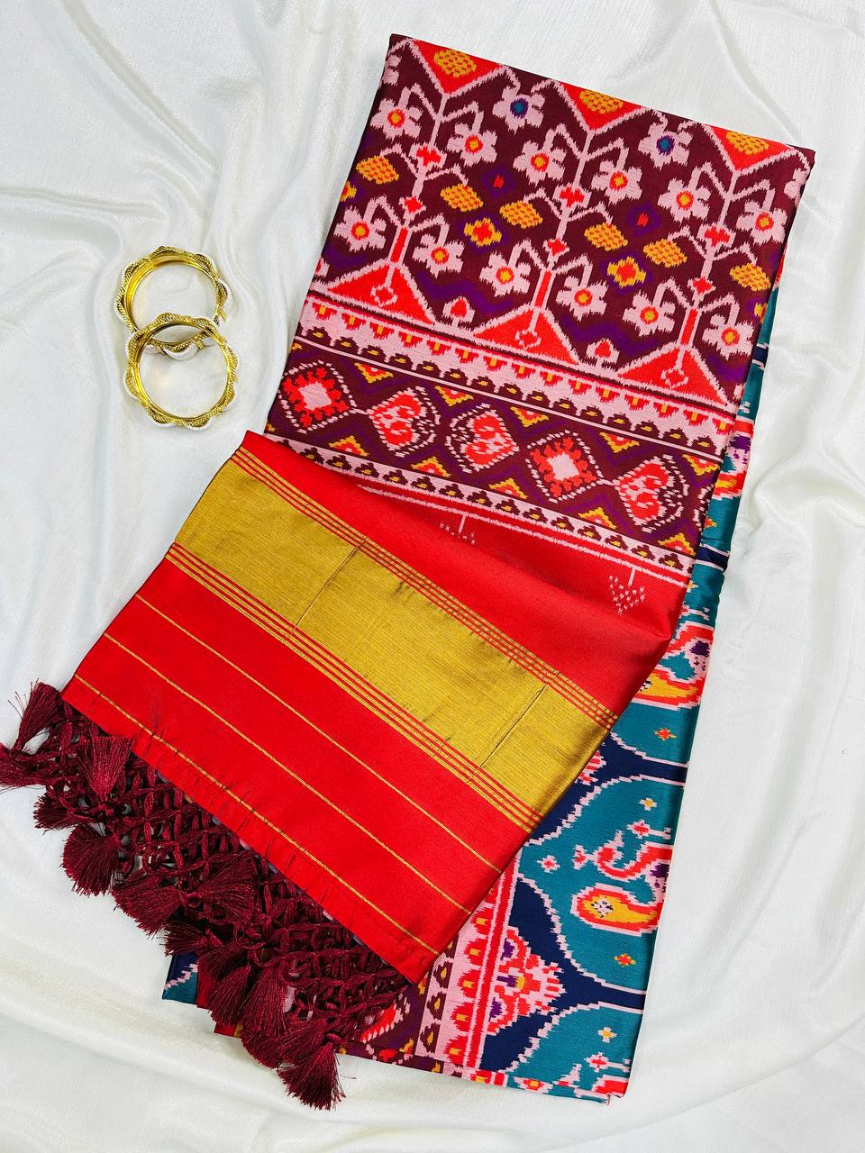 Stylish Patola Silk Saree with Rich Border