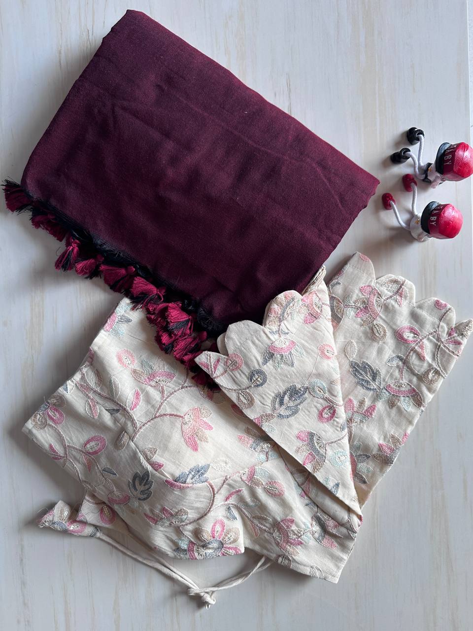 Elegant Khadi Cotton Saree with Stitched Blouse