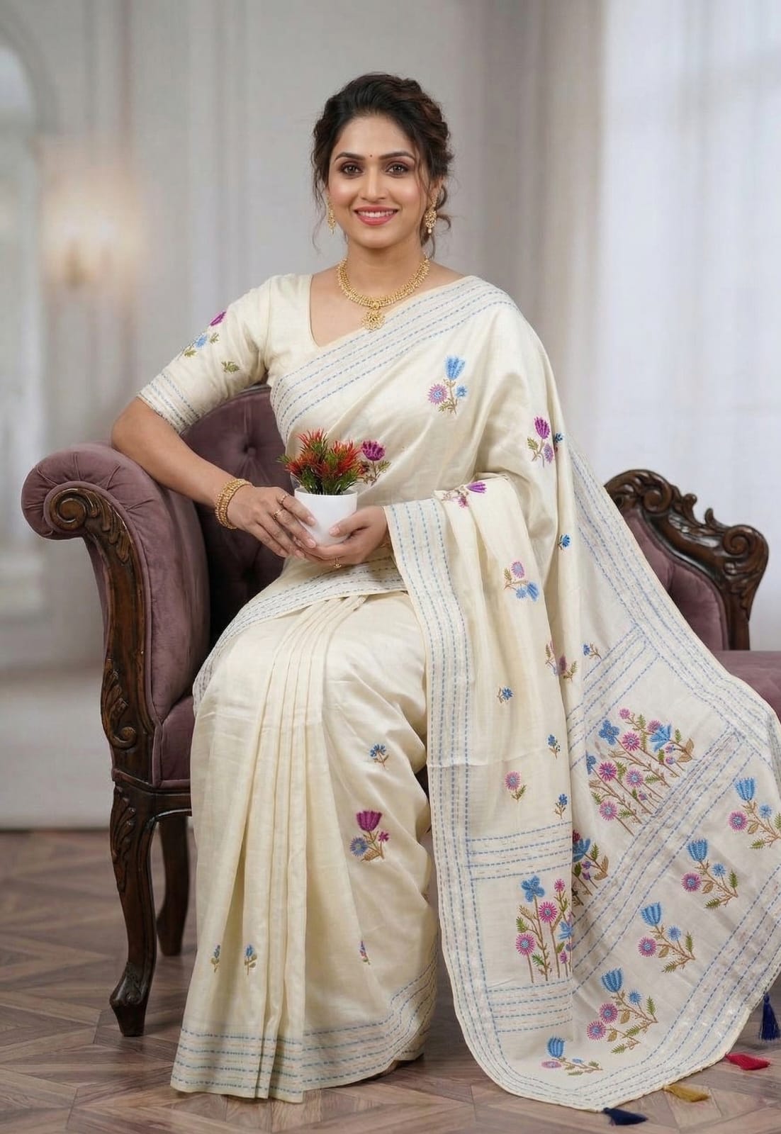 Trendy Assam Cotton Saree with Rich Pallu Design