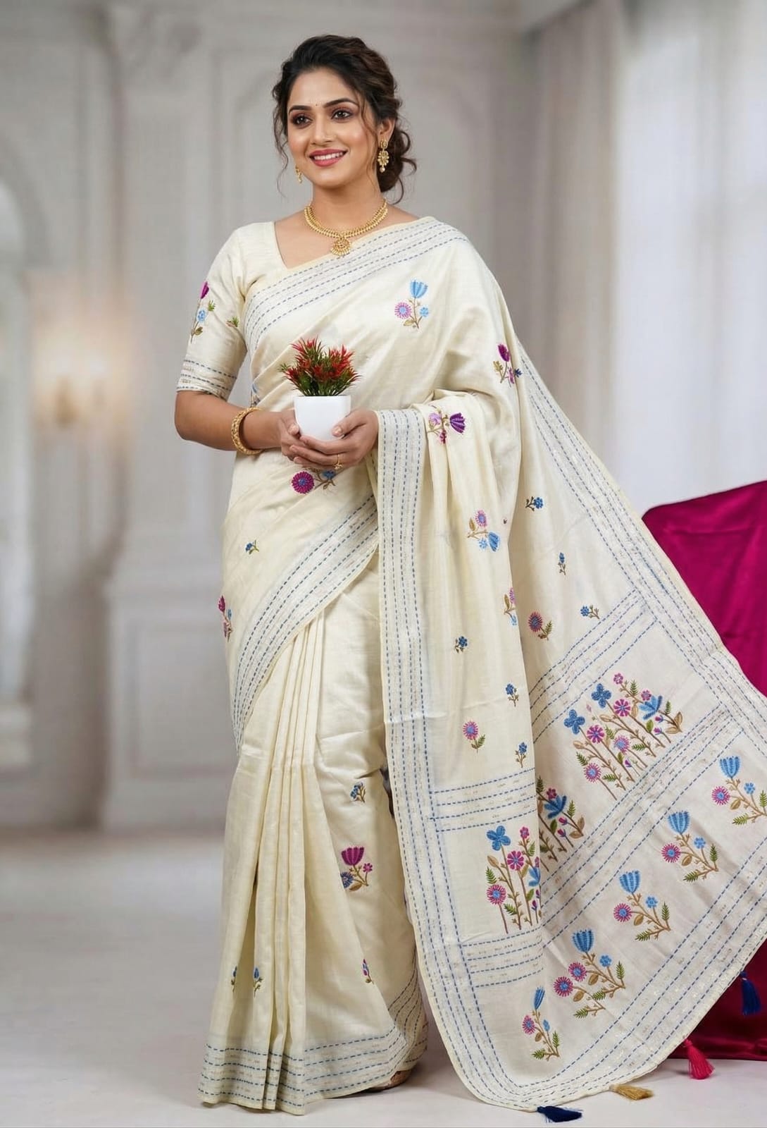 Trendy Assam Cotton Saree with Rich Pallu Design