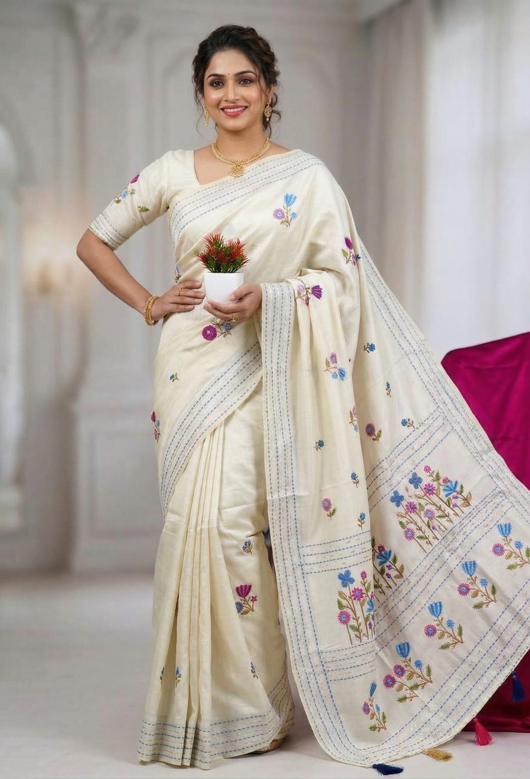 Trendy Assam Cotton Saree with Rich Pallu Design