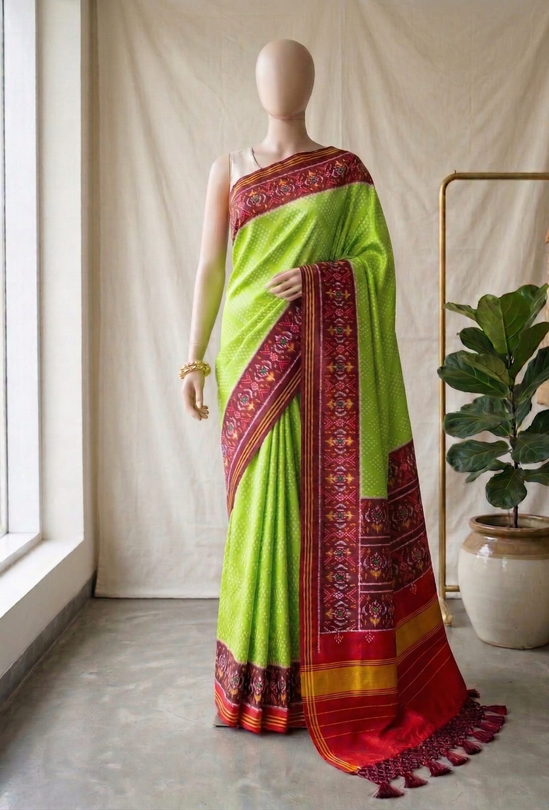 ✨ PREMIUM SOFT PURE PATOLA SILK BANDHANI SAREE ✨