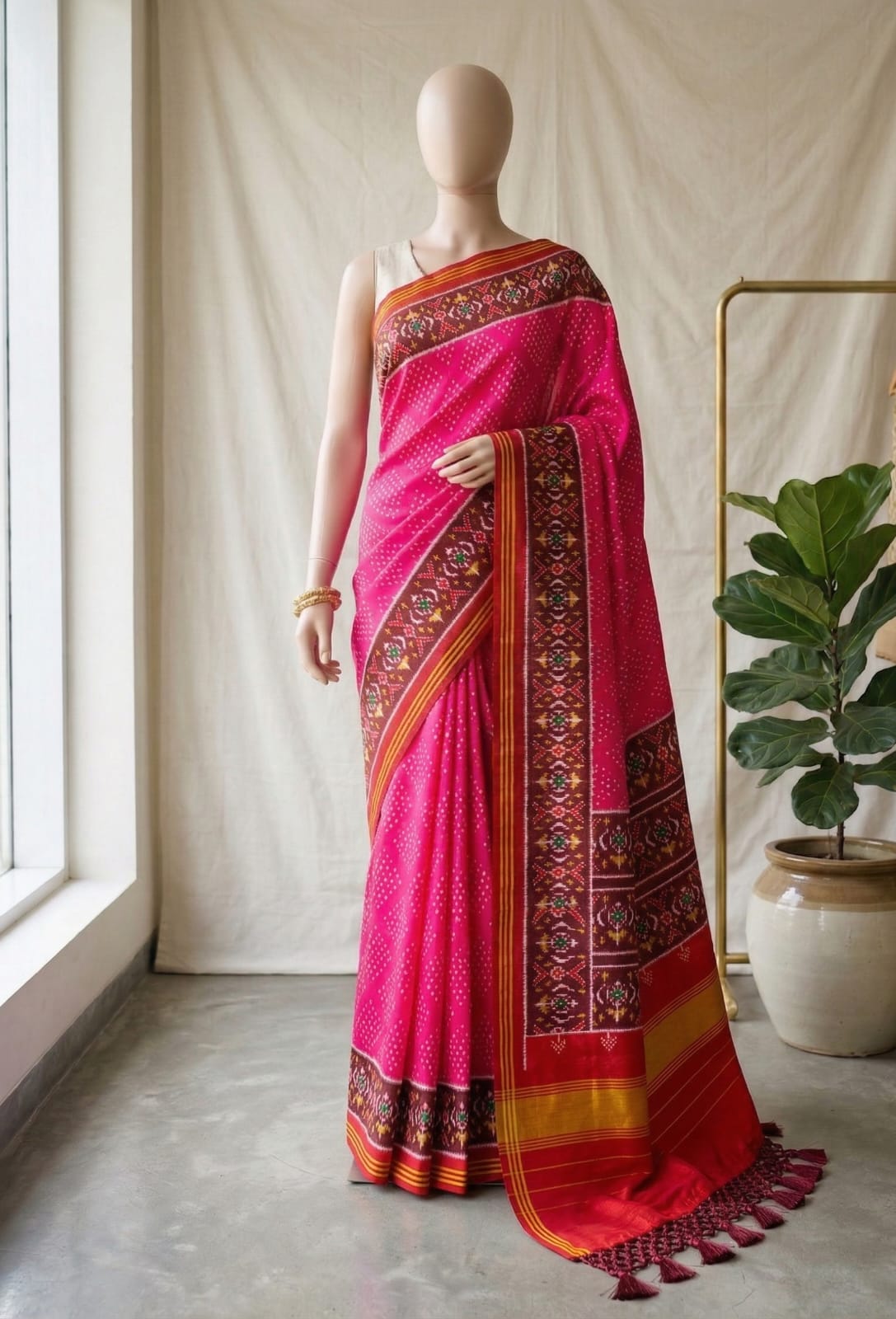 ✨ PREMIUM SOFT PURE PATOLA SILK BANDHANI SAREE ✨